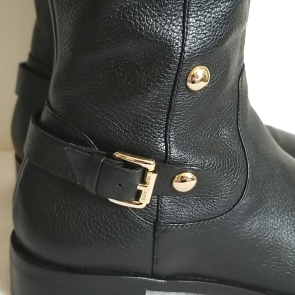 Michael Kors Black Leather Riding Boots Size 6.5 - Picture 2 of 13